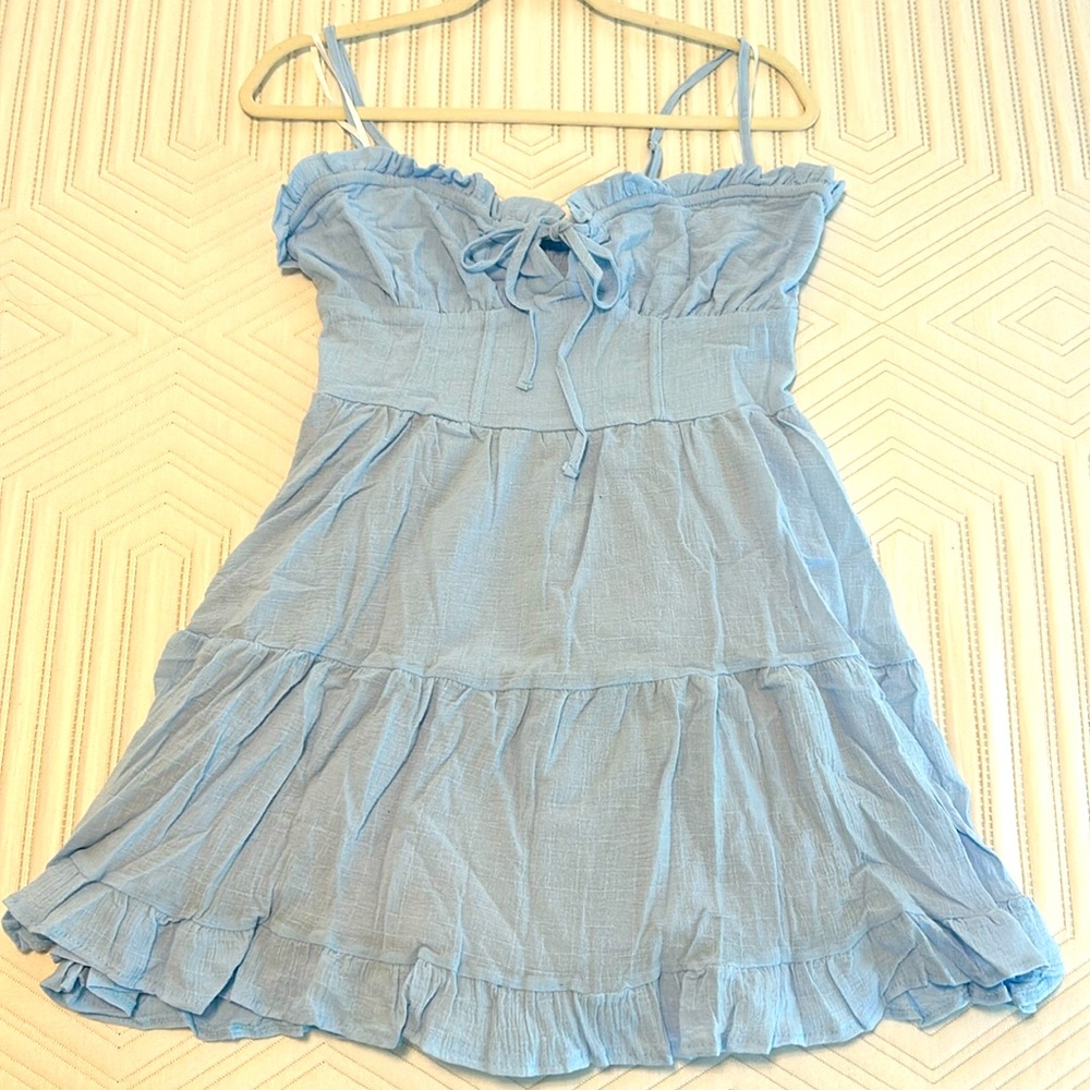 NWT House of Chic light blue dress. Sz large. Perfect for summer